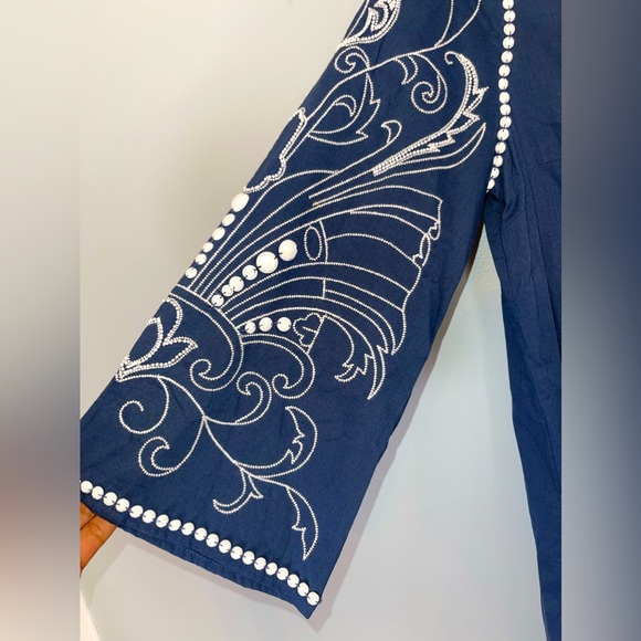 Sundance Palace NWOT Beaded and Embroidered Tassle Coverup Tunic size M - Picture 3 of 9